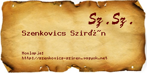 Szenkovics Szirén névjegykártya